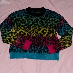 Fun multicolored cheetah sweater